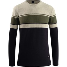 Erkek Sıfır Yaka Kazak Triko Petek Örgü Desenli Klasik Kalıp - 5244C