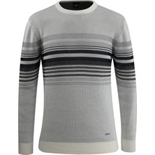 Erkek Sıfır Yaka Kazak Triko Selanik Örgü Desenli Klasik Kalıp - 5245C