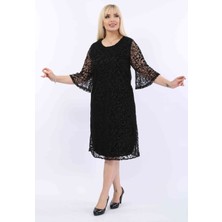 Ispanyol Kol Büyük Beden Abiye Elbise 19A-2001