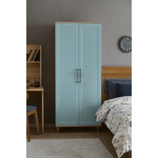 Arion Kids 2 Kapaklı Çekmeceli Genç Odası Dolabı | %100 MDF | Ağaç Ayaklı | Dayanıklı ve Şık Tasarım