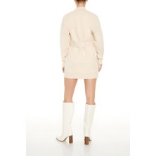 F21 Kemerli Mini Triko Elbise