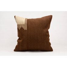 El Yapımı Kilimden Yapılmış Vintage Kırlent Kılıfı, Yün