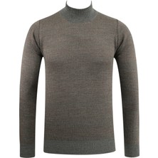 Erkek Yarım Balıkçı Kazak Desenli Çelik Örgü Regular Kalıp - 5206B