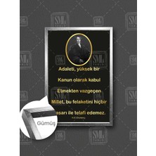 Hukuk Bürosu Dekor Avukat Hakim Savcı Ofis Adalet Sözleri Channing Çerçeveli Dikey Kanvas Tablo