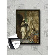 Etnik Kıyafetli Adam Ludwig Deutsch Antika Eşyalar Oryantal Sanat Çerçeveli Dikey Kanvas Tablo