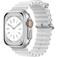 Forzacase Apple Watch 11 42MM Için Oluklu Ocean Silikon Kordon Kayış - FC006