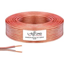 100 Metre Kaliteli 2x0.75 Kordon Yassı Şeffaf Kablo - Hoparlör Kablosu