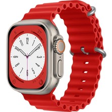 Forzacase Apple Watch 11 42MM Için Oluklu Ocean Silikon Kordon Kayış - FC006