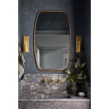 Fawdecor Berlin Asimetrik Ahşap Çerçeveli Duvar Aynası – Modern Stil, Estetik Ev Dekoru, Banyo ve Iç Mekan Tasarımı