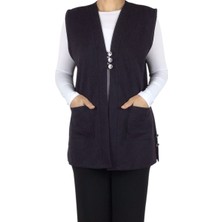 Kadın Önü Üç Düğmeli Kısa Mevsimlik Yelek