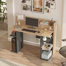 L'occi Concept Walter Çalışma Masası Bilgisayar Masası Raflı Sepet-Antrasit Wr1-Sa