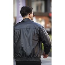 Prifaldi Yeni Sezon Oversize Erkek Deri Ceket Siyah