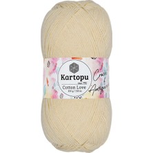 5 Adet Cotton Love Pamuklu El Örgü Ipi Amigurumi Ipi K037 Krem