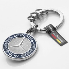 Mercedes-Benz Collection Mavi Vintage Logo Anahtarlık Orijinal
