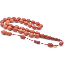 Hakkı Usta Imzalı Beyzi Kesim Hareli Turuncu Katalin Tesbih