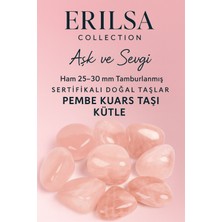 Tesbih Atölyesi Sertifikalı Doğal Pembe Kuvars Taşı Kütle 25-30 mm – Aşk ve Sevginin Kristali