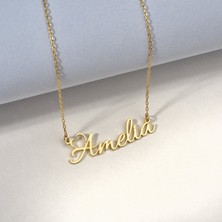 925 Ayar Gümüş  Mikron Altın Kaplama Kişiye Özel Kalpli Isim Kolye – CN00458