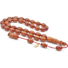 Hakkı Usta Imzalı Beyzi Kesim Hareli Sarı Katalin Tesbih