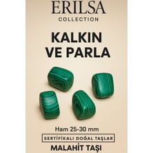 Sertifikalı Doğal Malahit Taşı Kütle 25-30 mm – Gücün ve Bereketin Taşı