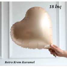 Retro Karamel Kalp Folyo Balon 18 Inç 45 cm