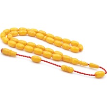 Usta Işi Sistemli Kapsül Kesim Iri Boy Damarlı Sarı Katalin Tesbih