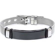 Kuşkaya Ticaret Kişiselleştirilebilir İsim Yazılabilir Ayarlanabilir Kordonlu Çelik Bileklik | Yılbaşı Hediyesi