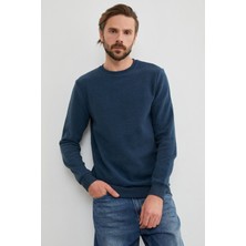 M Harf Nakışlı Fitilli Bisiklet Yaka Sweatshirt