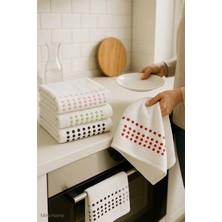 6 Lı %100 Pamuklu Mutfak Havlusu Seti 30X50 cm  Happy Points