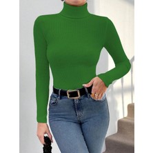 Biçomi Başıkçı Yaka Dar Kesim Kaşkorse Kazak Yeşil W3103