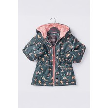 Minigimin Cicileri Karışık Lion Karakter Baskılı Kız Çocuk Içi Welsoft mevsimlik mont - Gri