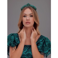 Parlak Kristal Gelin Tacı – Özel Renk Seçenekleriyle Metal Prenses Taç | El Yapımı Aksesuar