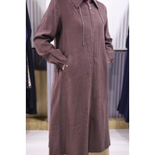 Kolu ve Yakası Taş Detaylı  Modal Kumaş Kap