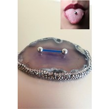 Bioplastik & Cerrahi Çelik Anti Alerjik Dil Piercing - 1 Adet