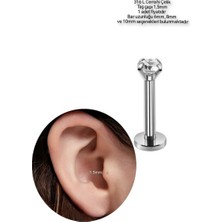 Bylin %100 Cerrahi Çelik Pıercıng Dudak /kulak/burun- Taş Çapı 1,5 Mm(En Küçük Taş Çapı) - Bar boy 6mm/1 Adet