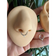 Cerrahi Çelik Gold Daith, Septum Kilitli Halka Piercing-Iç Halka Çapı : 8mm x Kalınlık :1,2mm-1 Adet