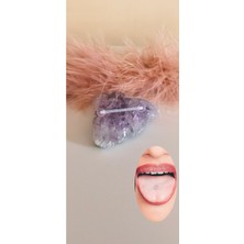 Bylin Bioplastik Anti Alerjik Dil Piercing-Bar uzunluğu 16mm/ kalınlığı 1,6mm-1 Adet