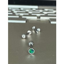 Cerrahi Çelik Opal Taşlı Piercing -Taş Çapı 2mm/bar Uzunluğu 6mm-1 Adet