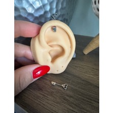 Cerrahi Çelik Anahtar Piercing Takısı- 1 Adet-Bar Uzunluğu 6mm, Kalınlığı 0,8 mm