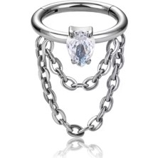 Cerrahi Çelik Helix Kilitli Halka Piercing-Iç Halka Çapı : 8mm x Kalınlık : 1,2mm-1 Adet