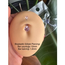 Bioplastik (Bioplast) Görünmez Göbek Piercingi-Bar Uzunluğu 12MM-(ILK Delim Için Uygundur)1 Adet