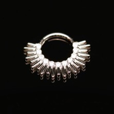 Zirkon Mod1 Titanyum Daith,septum,helix Kilitli Halka Piercing-Halka Çapı 8mm-(8mm x 1.2mm)-1 Adet