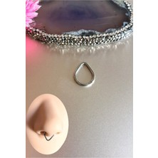 Bylin %100 Cerrahi Çelik Kilitli Damla Piercing (Smiley, Helix, Lobe, Septum)- çap 8mm// 1 Adet