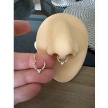 Cerrahi Çelik Daith, Septum Kilitli Halka Piercing-Iç Halka Çapı : 8mm x Kalınlık :1,2mm-1 Adet
