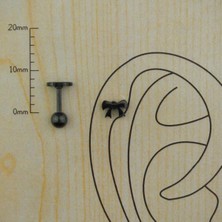 Cerrahi Çelik Siyah Fiyonk Kıkırdak Piercing-Helix/tragus- Bar Uzunluğu : 6mm, 1 Adet