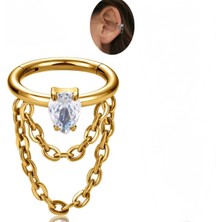 Cerrahi Çelik Helix Kilitli Halka Piercing-Iç Halka Çapı : 8mm x Kalınlık : 1,2mm-1 Adet