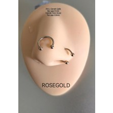 %100 Cerrahi Çelik Top Uçlu At Nalı /c Piercing-Halka 8mm-Kalınlık 1mm-Top 2,5mm-1 Adet