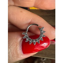 Cerrahi Çelik Daith, Septum Kilitli Halka Piercing-Iç Halka Çapı : 8mm x Kalınlık : 1,2mm-1 Adet