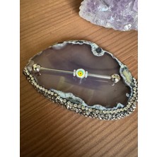 Cerrahi Çelik Açık Renk Nazar Köprü Piercing / Endüstriel Piercing - Bar Uzunluğu 36 mm - 1 Adet