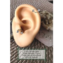 Cerrahi Çelik Zirkon Taşlı At Nalı / C Piercing Seti - 2 Adet