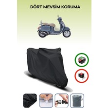 Breen Vespa Gts 150 Siyah Motosiklet Brandası Arka Çanta Uyumlu